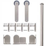 Rolling Door Stick Hardware Long Bracket Kit- Satin Nickel